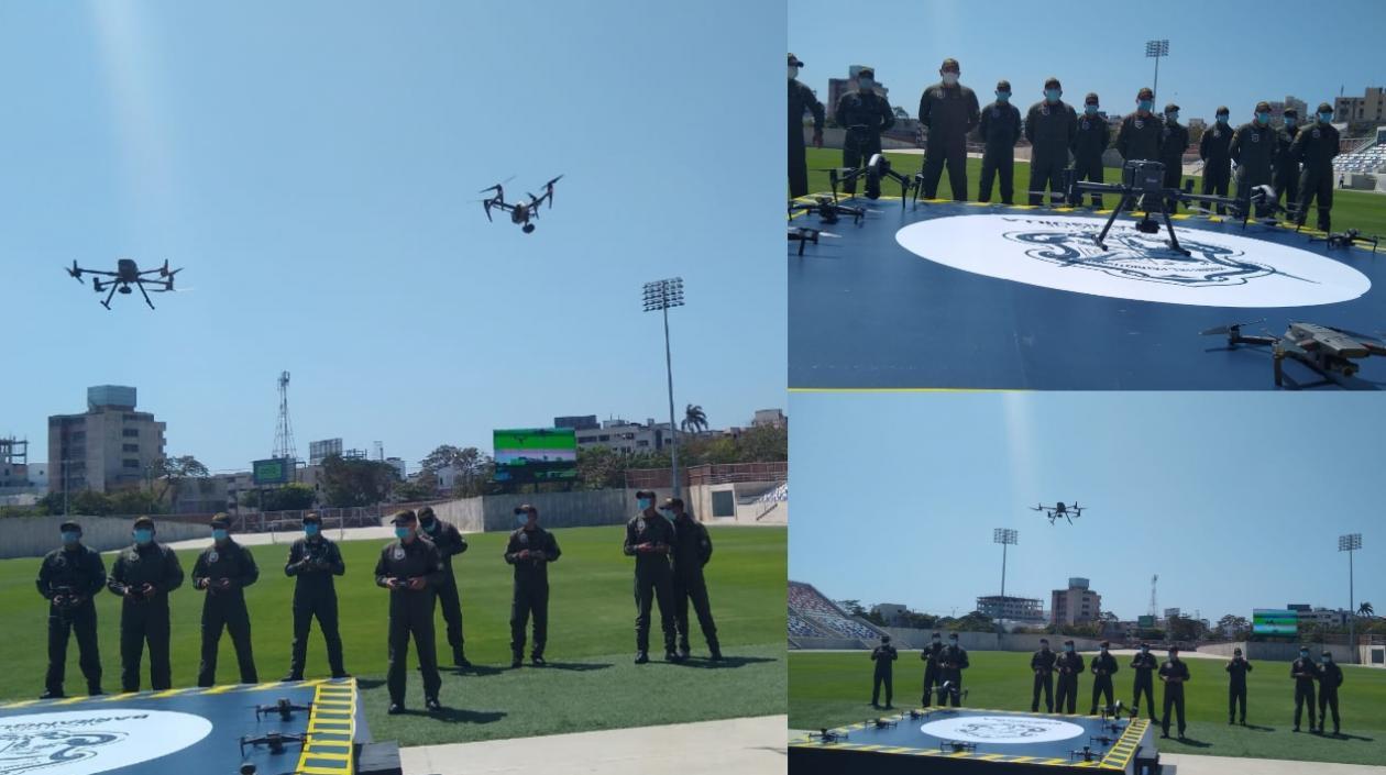 Imágenes de los drones.