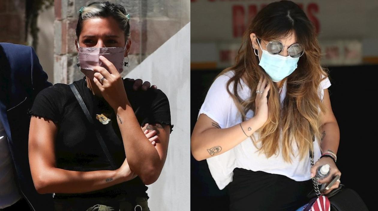 Jana y Gianina, hijas de Diego Maradona, a su arribo a la Fiscalía. 