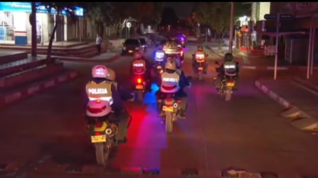 La Policía realizando patrullajes en el municipio de Soledad.