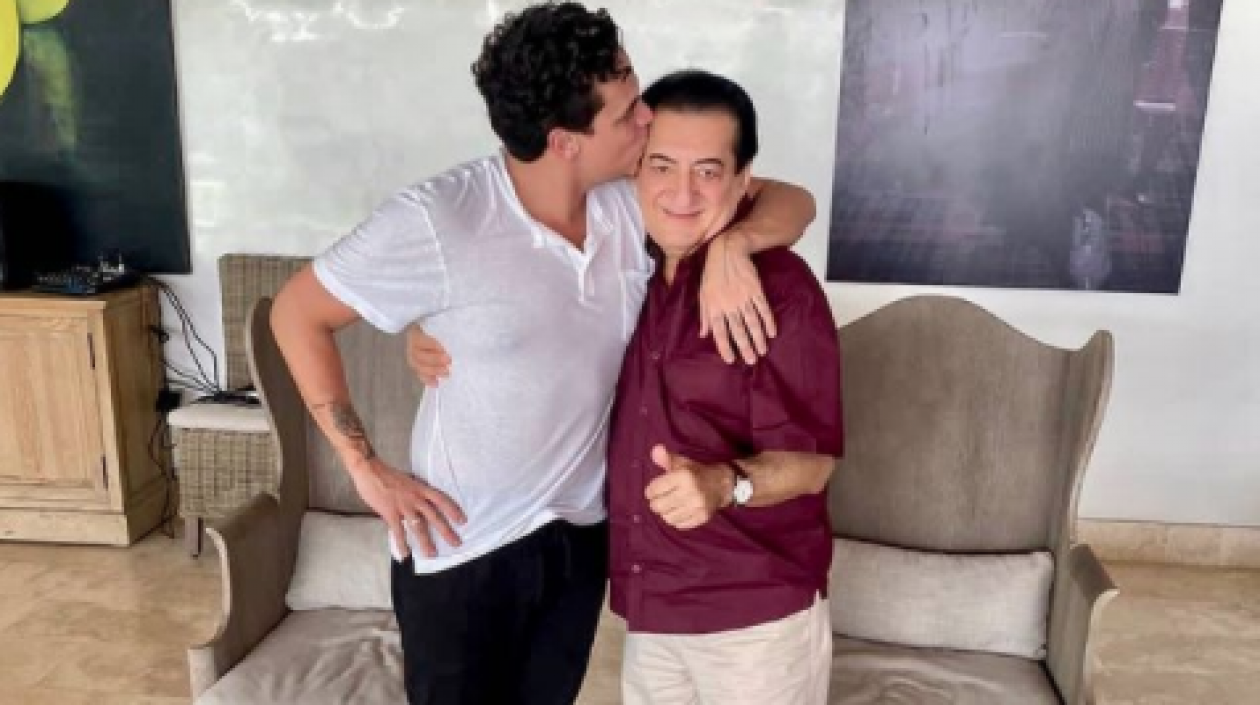 Silvestre Dangond y su padrino Jorge Oñate.