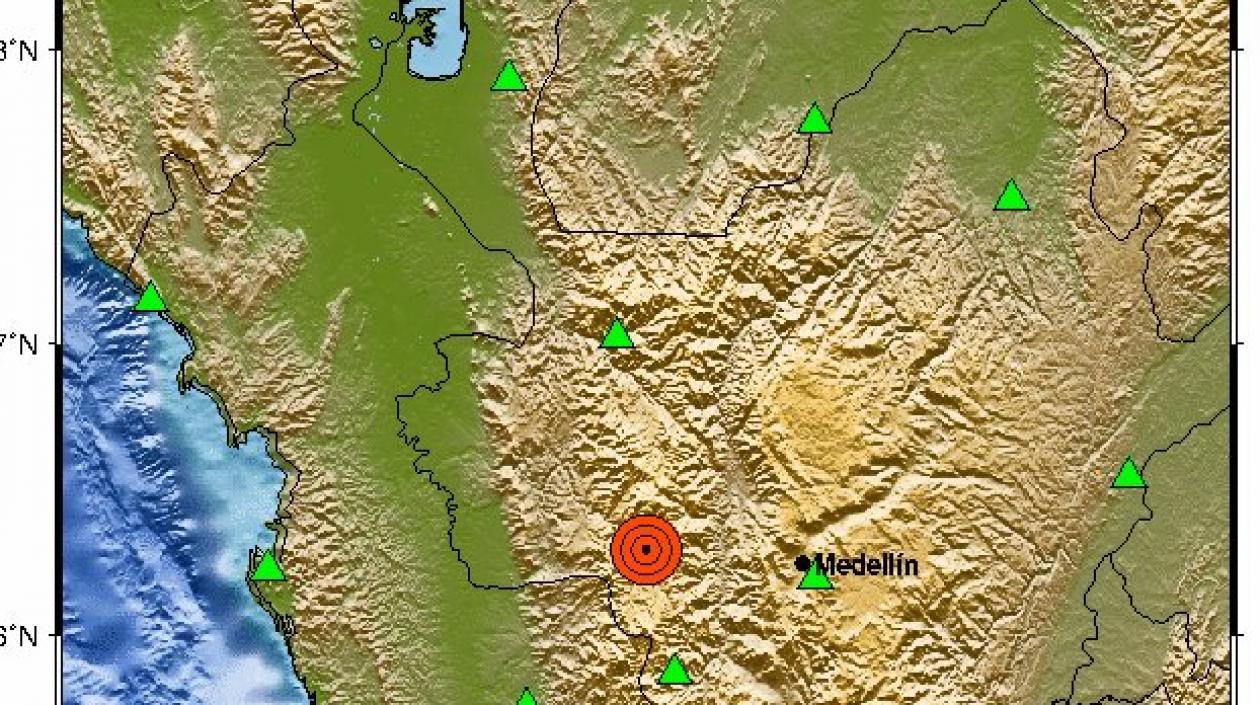 Sismo con epicentro en Urrao.
