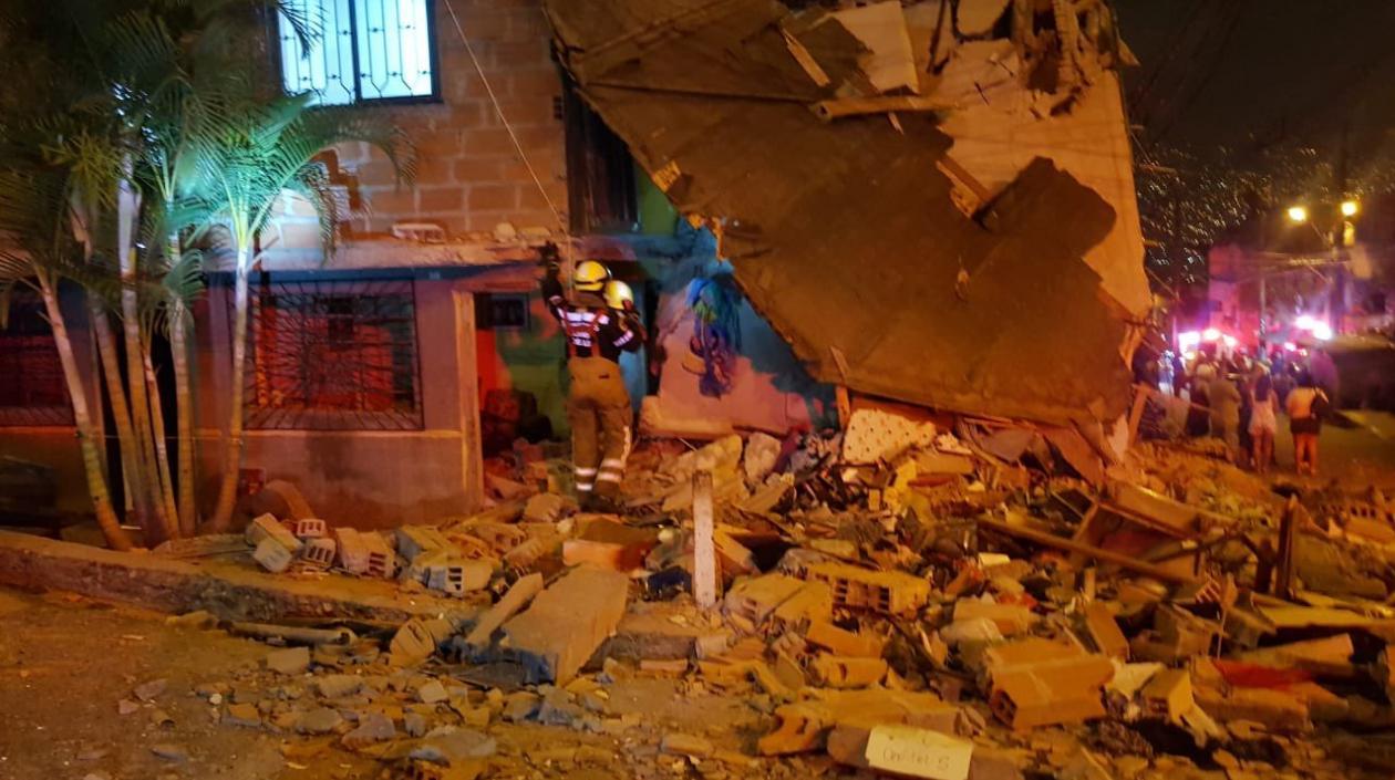 La casa que se desplomó.