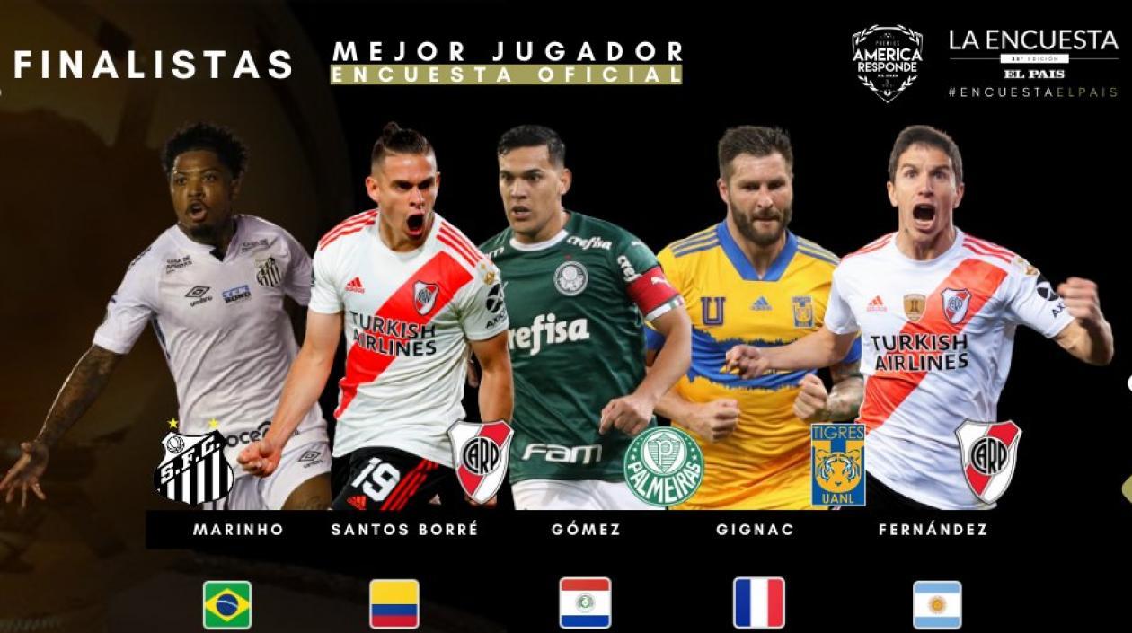 Los cinco finalistas al premio 'Rey de América'. 