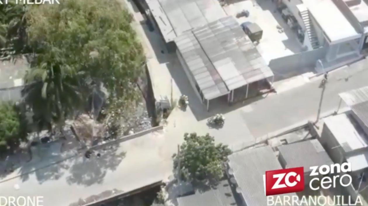 Operativos de la Policía con ayuda de drones. 