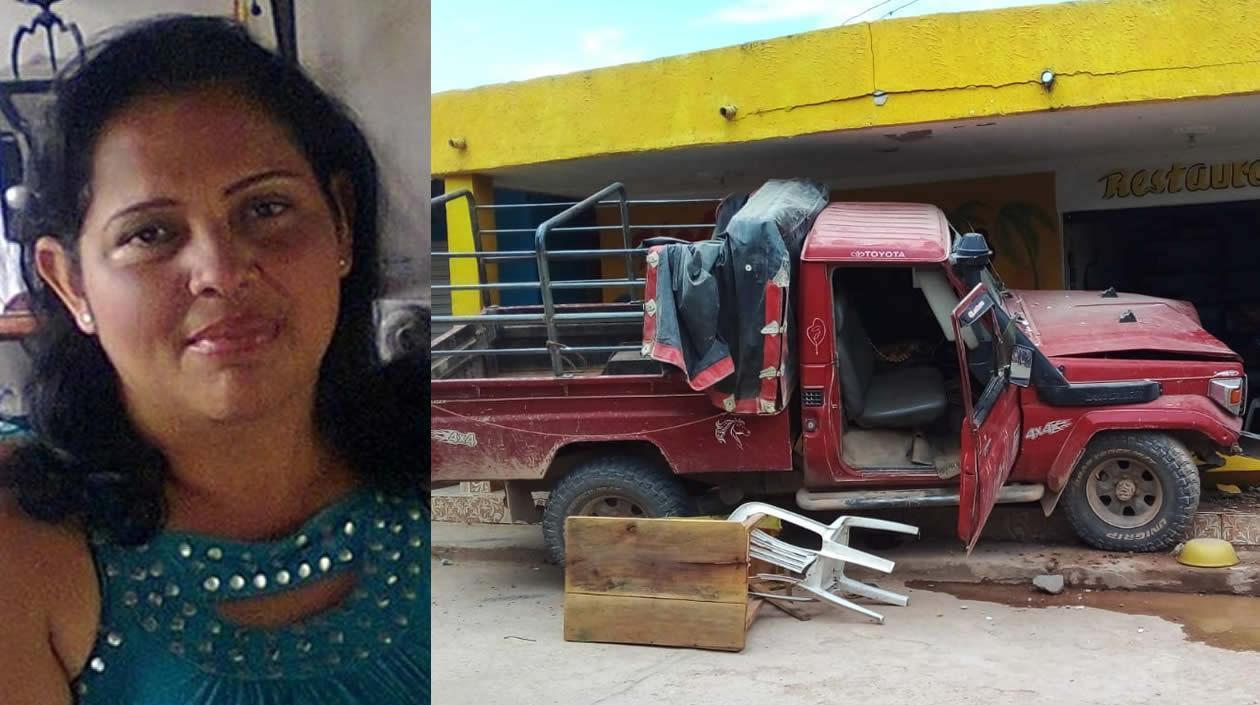 La docente Zuleima Payares Luna y el lugar de los hechos.