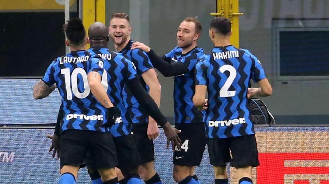 La celebración de los jugadores del Inter.
