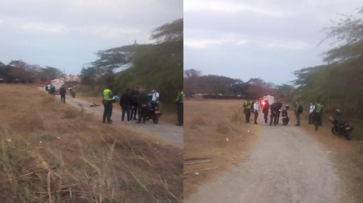 El cadáver fue encontrado en esta trocha cerca de la Vía a Galapa. 