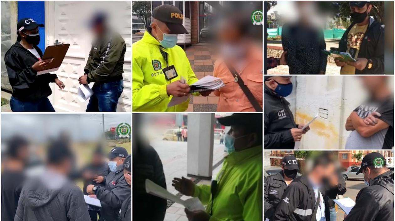 Algunos de los capturados por agresión sexual en Bogotá.