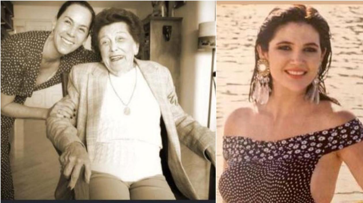 Patricia Tamayo, a la derecha, con la viuda de Héctor Abad. En la otra foto la Señorita Colombia 1990, Maribel Gutiérrez.