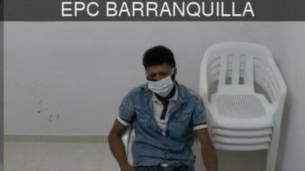 Bladimir Cassiany Jiménez durante la audiencia virtual. 