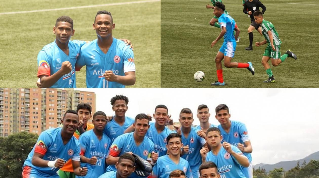 Selección Atlántico sub-15 celebra tras su clasificación. 