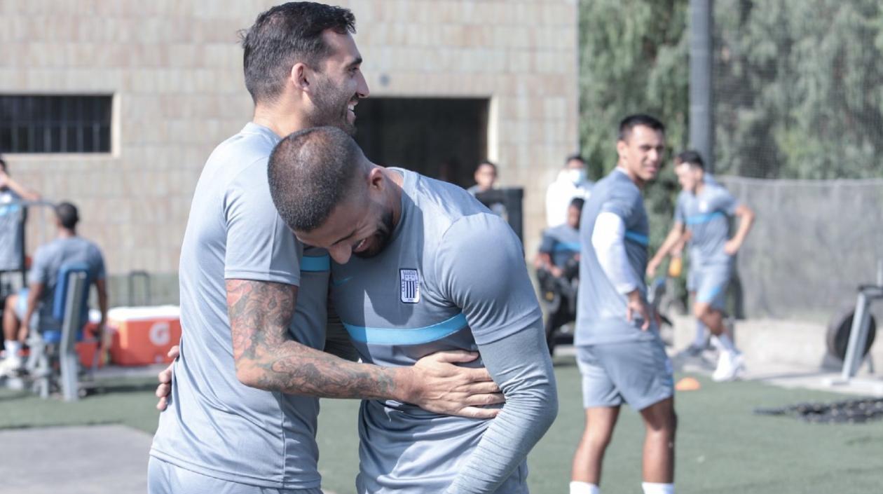 Jugadores del Alianza Lima, durante un entrenamiento. 