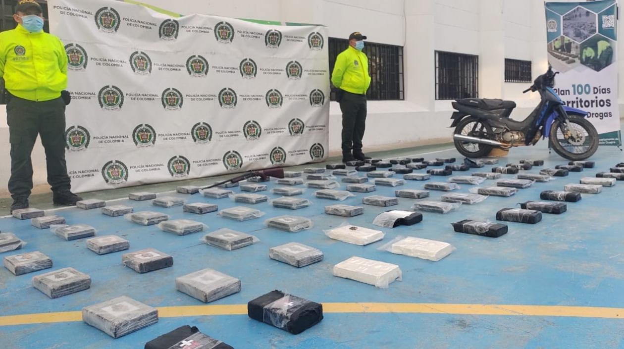 Cocaína incautada en Riohacha. 