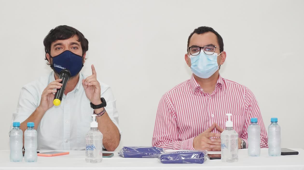 El Alcalde de Barranquilla, Jaime Pumarejo, y el presidente de la SAE, Andrés Ávila