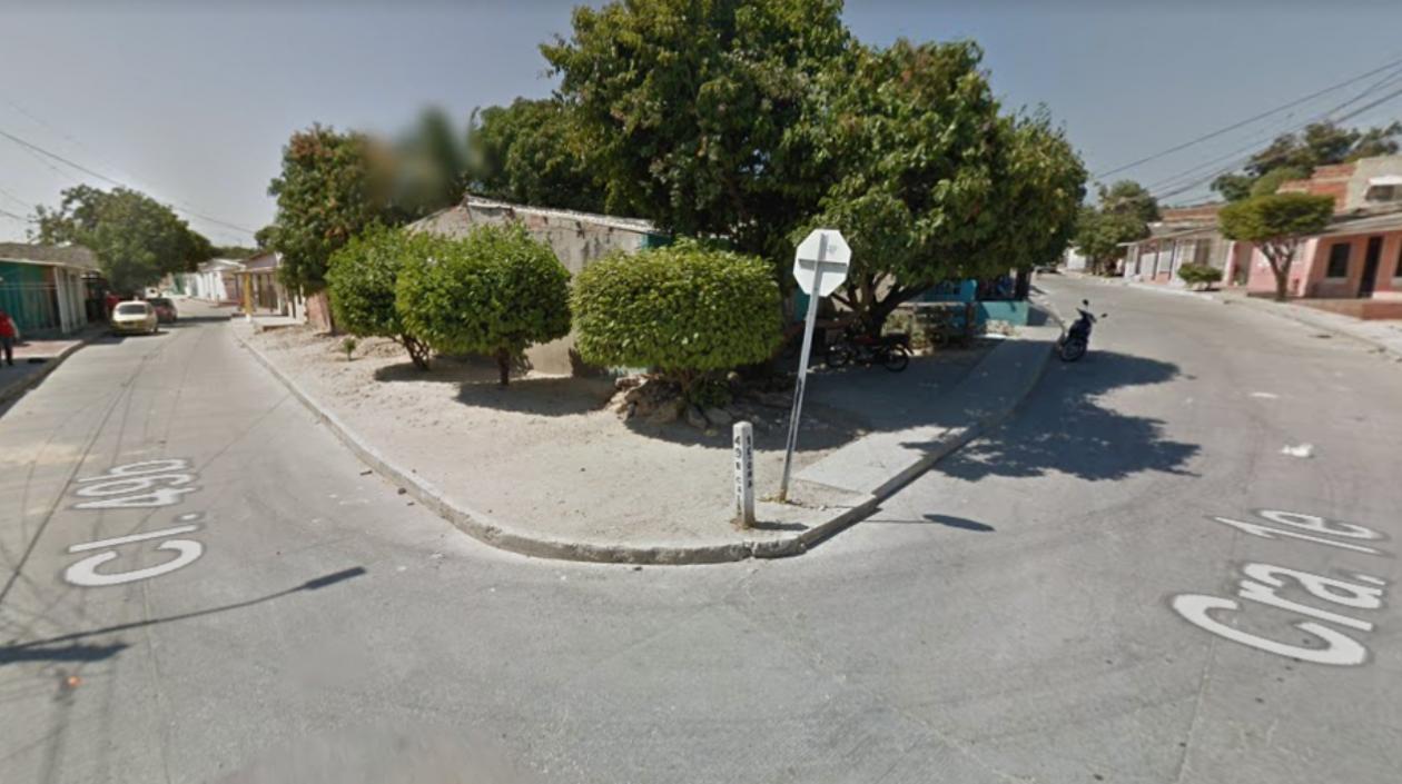 Calle 49B con carrera 1E, lugar donde ocurrió el atraco. 