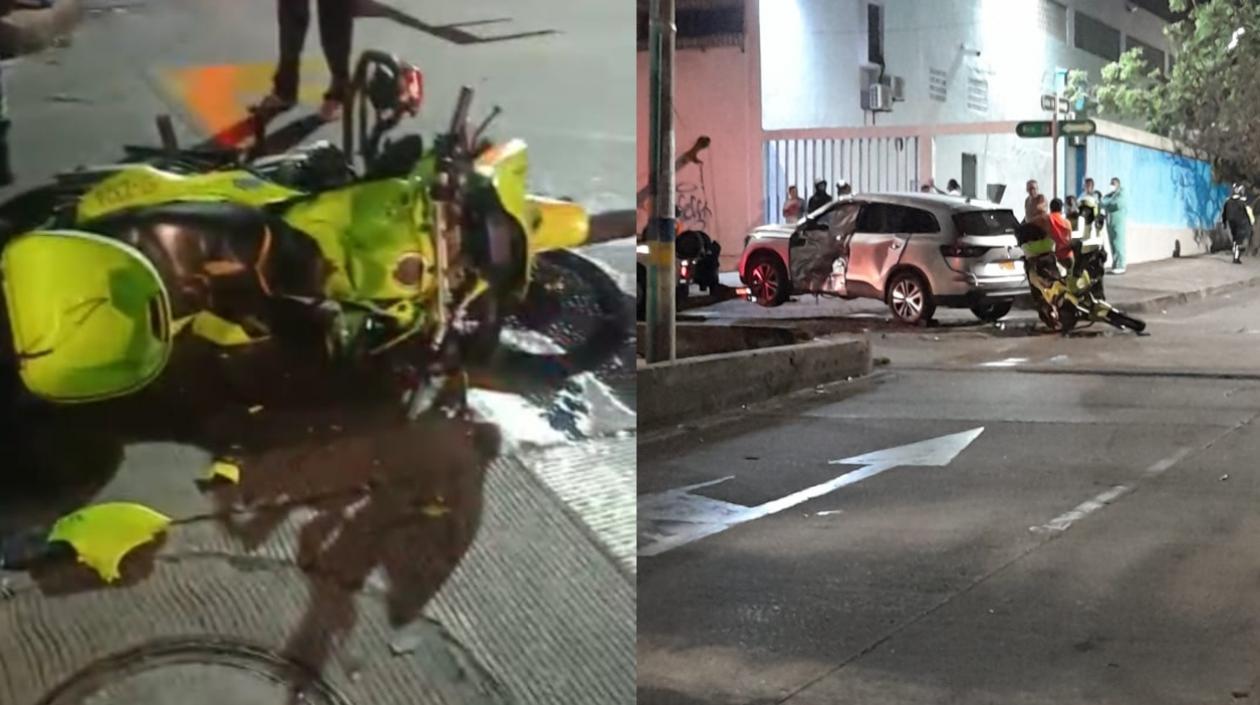 Aspecto del accidente en la calle 76 con carrera 71.