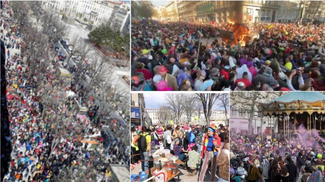 Así fue la magnitud del desorden en Marsella, Francia, sin ninguna medida de bioseguridad.