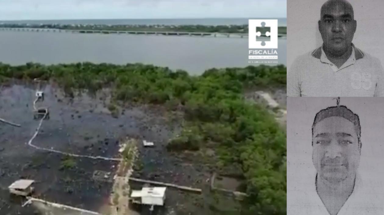Imagen de la Ciénaga de la Virgen y capturados.