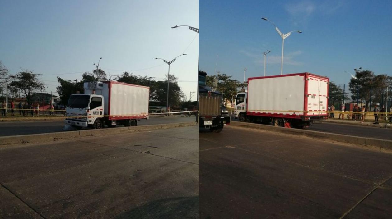 El furgón implicado en el accidente.