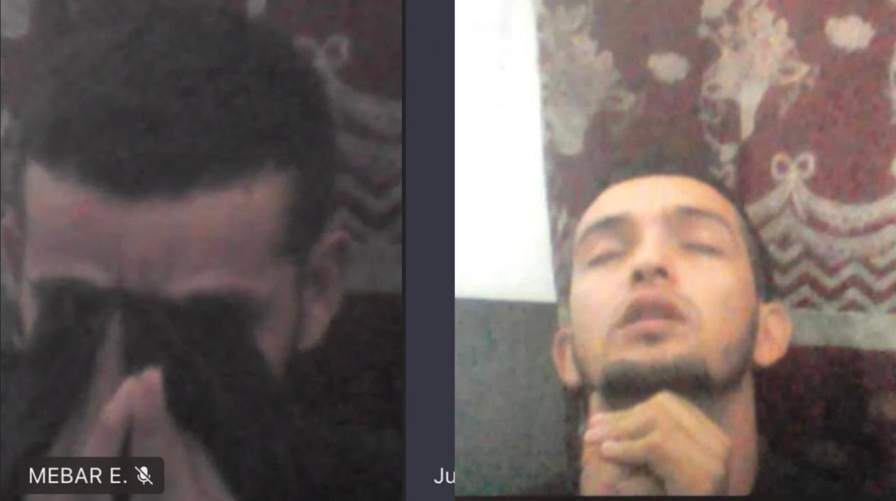 José Luis Zabala Morales estuvo así: llorando y rezando durante la audiencia virtual. 