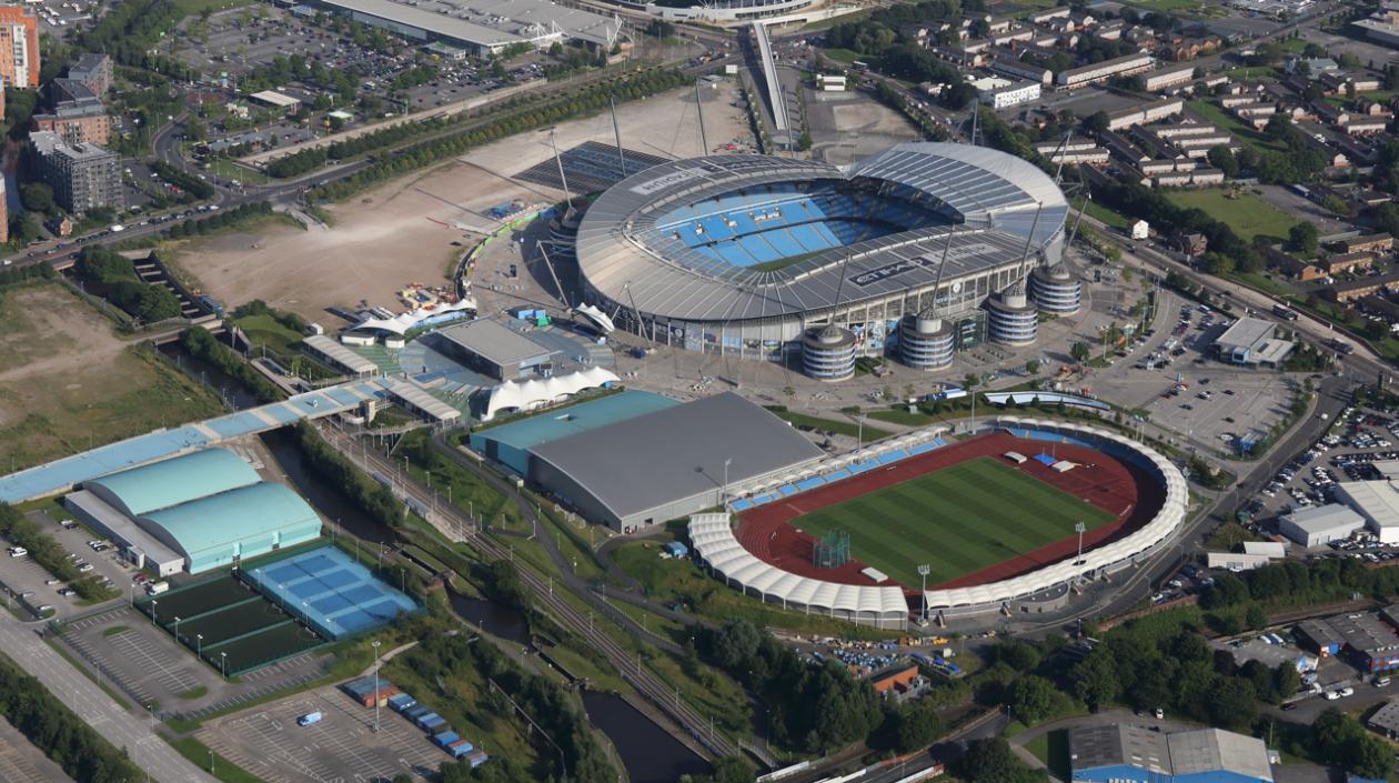Etihad Stadium y sus alrededores.
