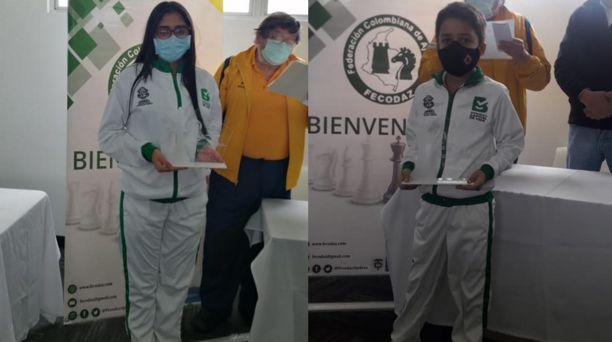 Andrea Albor Rebolledo y Orlando Borré Meza, ganadores de medalla de bronce. 