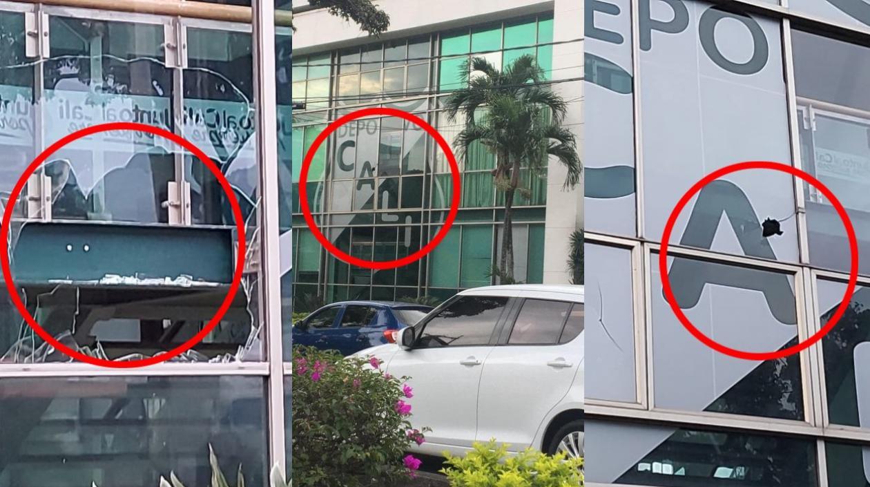 La fachada de la sede fue vandalizada por desconocidos. 