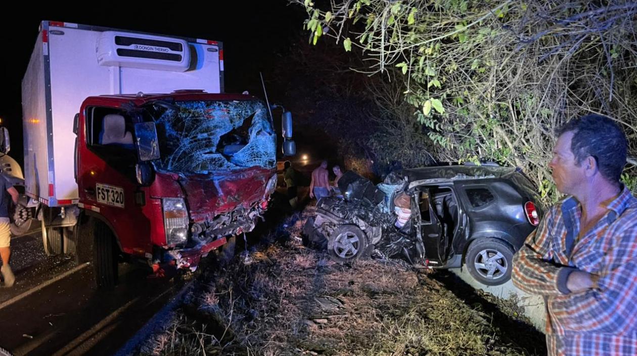 Así quedaron los vehículos tras el accidente.