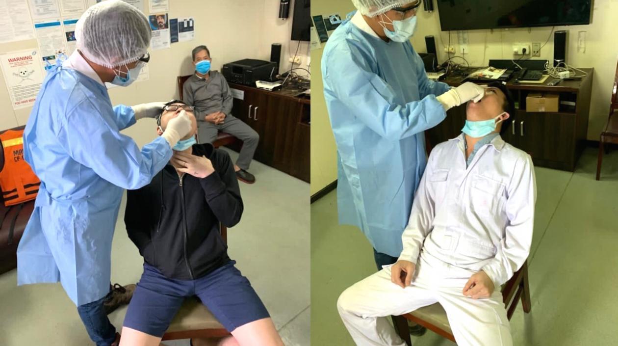 Pruebas Covid-19 a los tripulantes de la motonave.