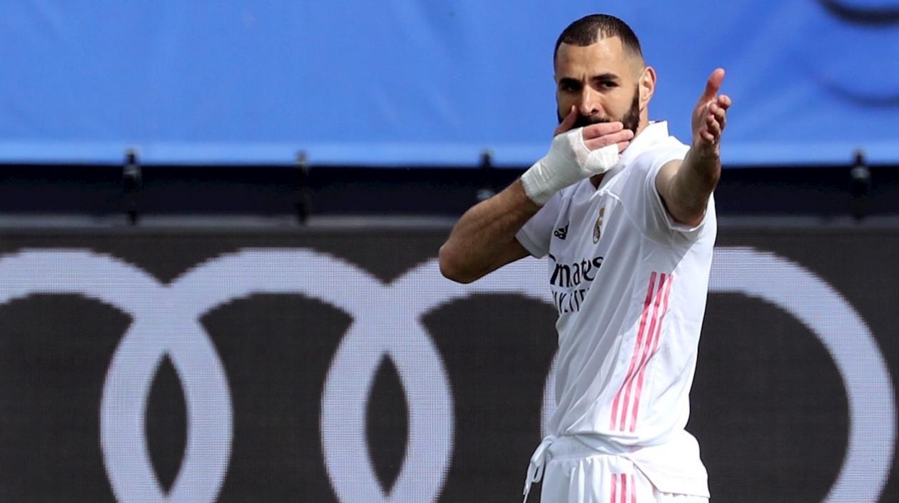 La celebración de Karim Benzema.