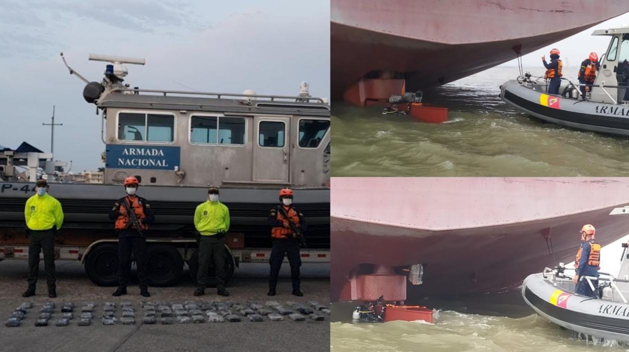 La droga fue encontrada por la Armada Nacional. 