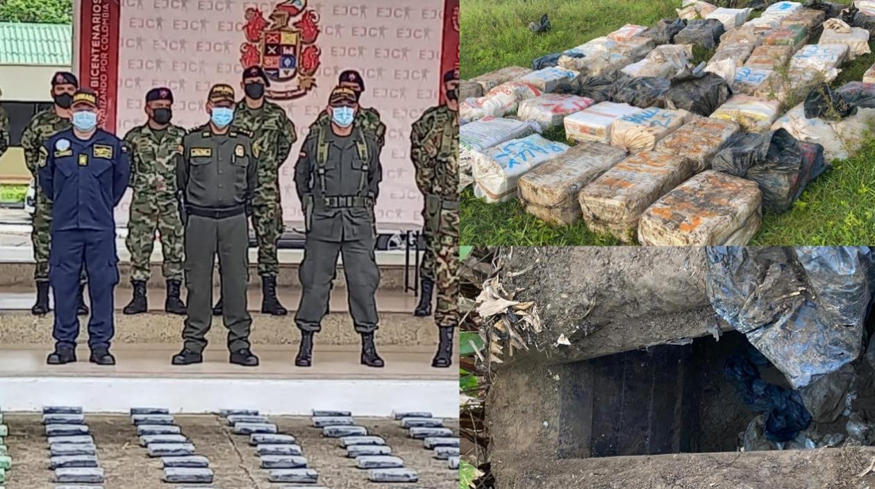 La droga estaba oculta en una caleta. 