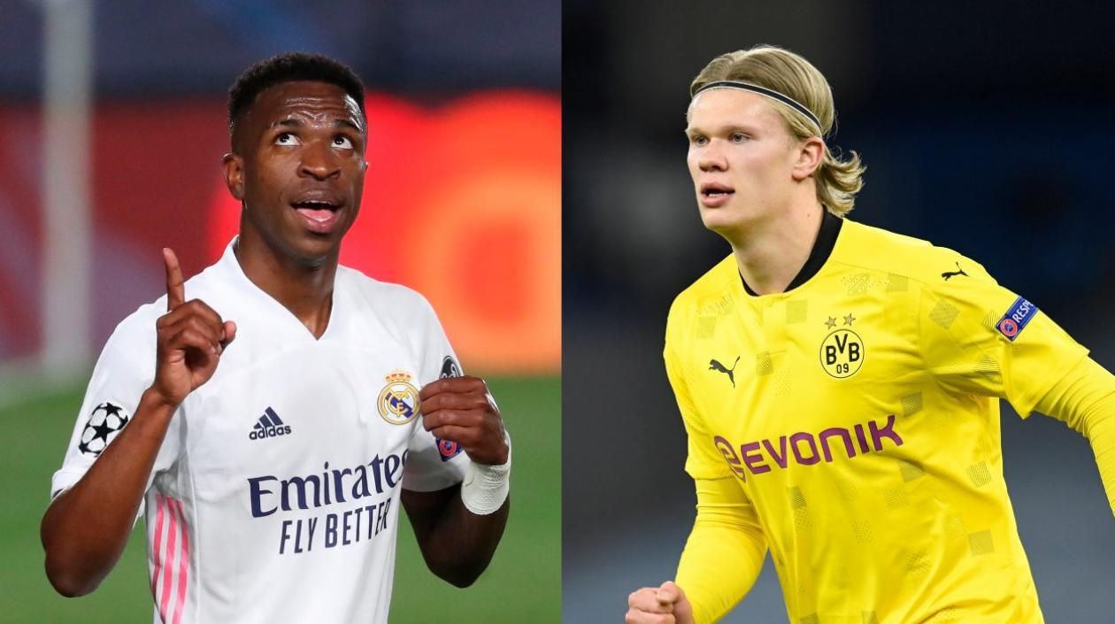 El brasileño Vinicus y el noruego Erling Haaland.