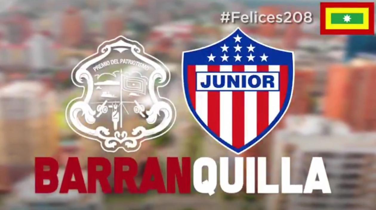 Junior felicitó a Barranquilla por los 208 años de haber sido erigida en villa. 