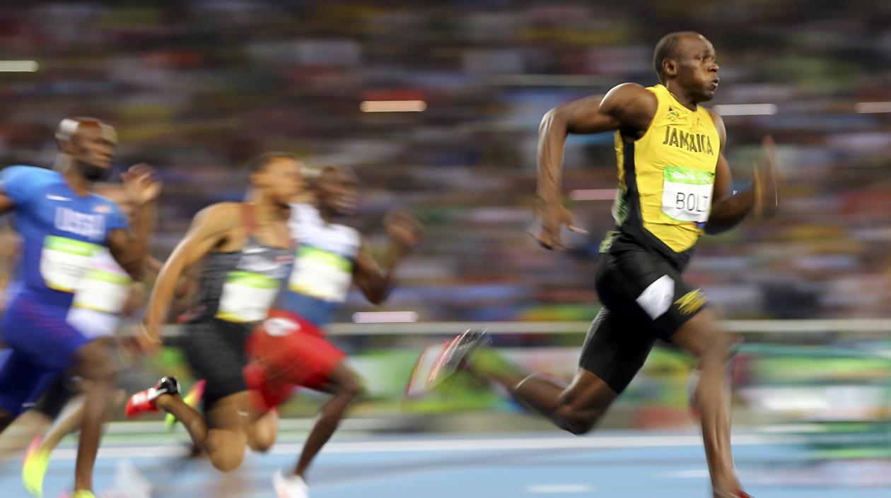 Usain Bolt durante una carrera. 