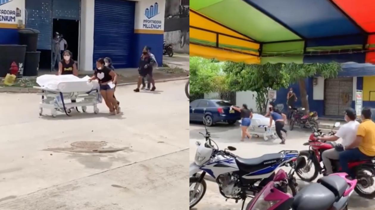 Imágenes del insólito momento.