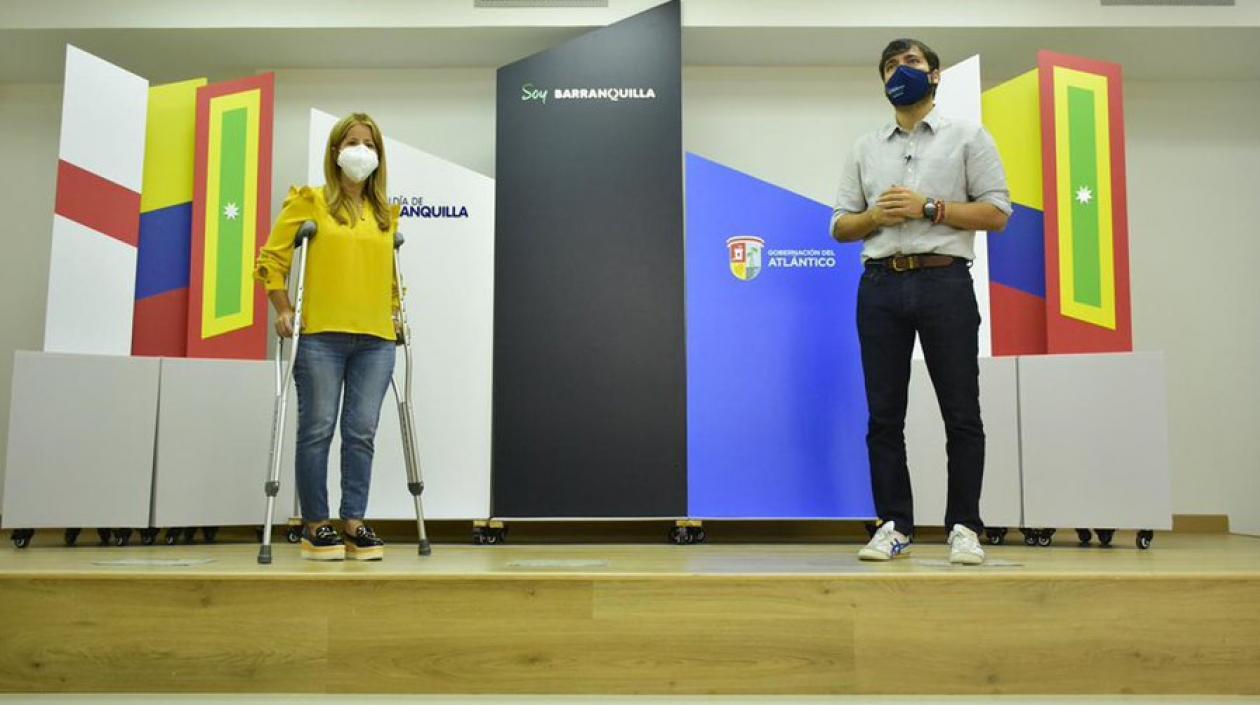 La Gobernadora Elsa Noguera y el Alcalde Jaime Pumarejo.