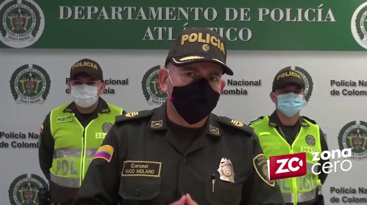 Coronel Hugo Molano, comandante de la Policía de Atlántico.
