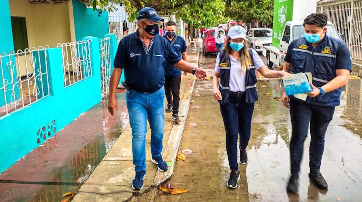 La Secretaria de Gobierno Jeniffer Villarreal, encabezando los operativos.