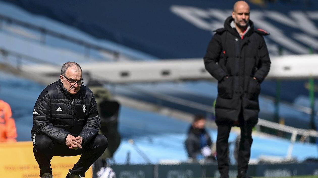 Marcelo Bielsa y Pep Guardiola. 