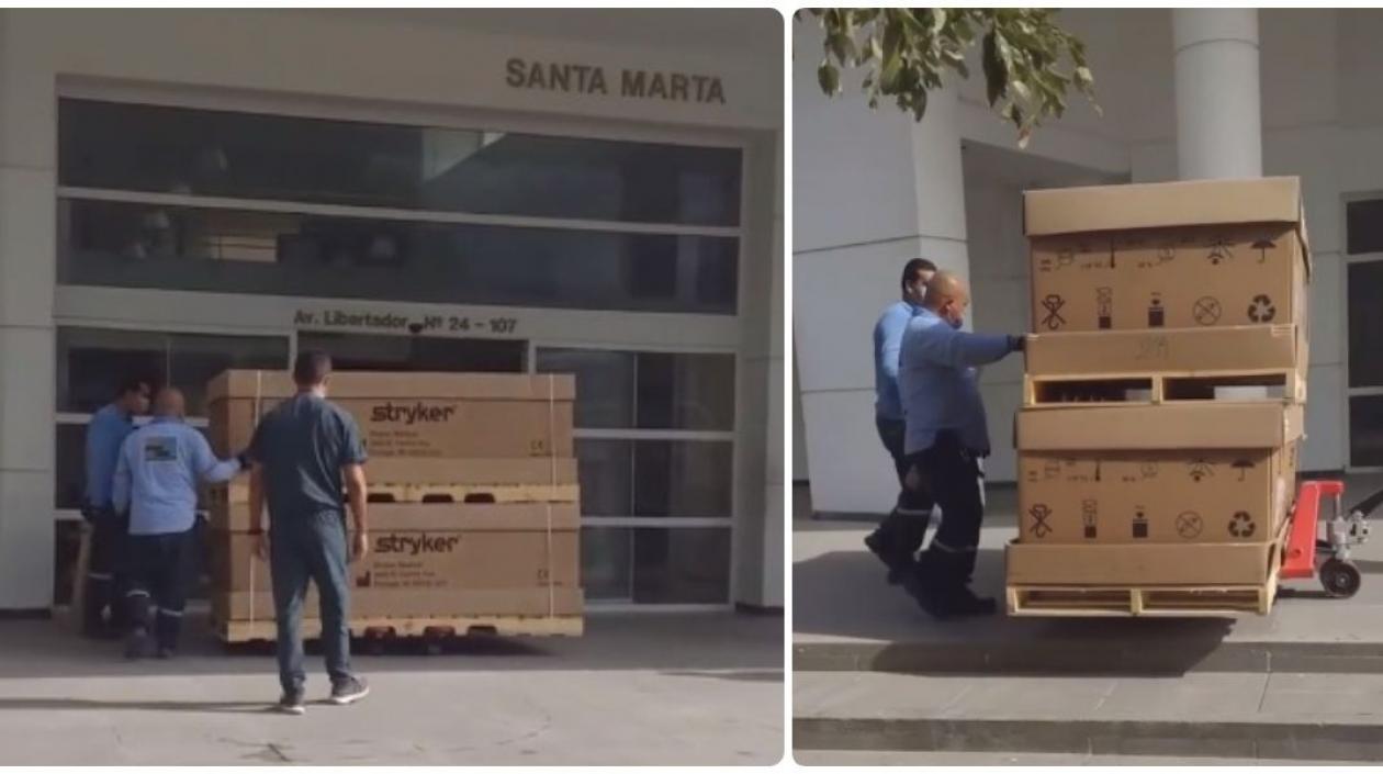 Llegadas de las Camas UCI en Santa Marta. 