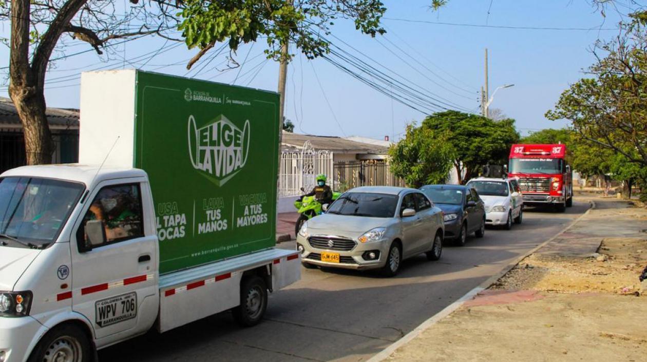 Visita a los barrios de Barranquilla en prevención del Covid-19.