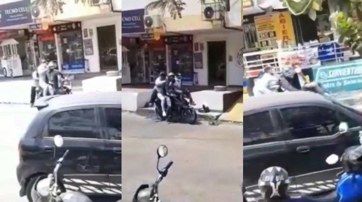 La fuga de los cuatro delincuentes tras el frustrado robo.