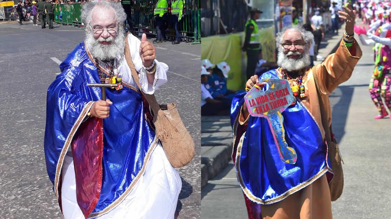 El periodista Fabio Ortiz, participando en el Carnaval.