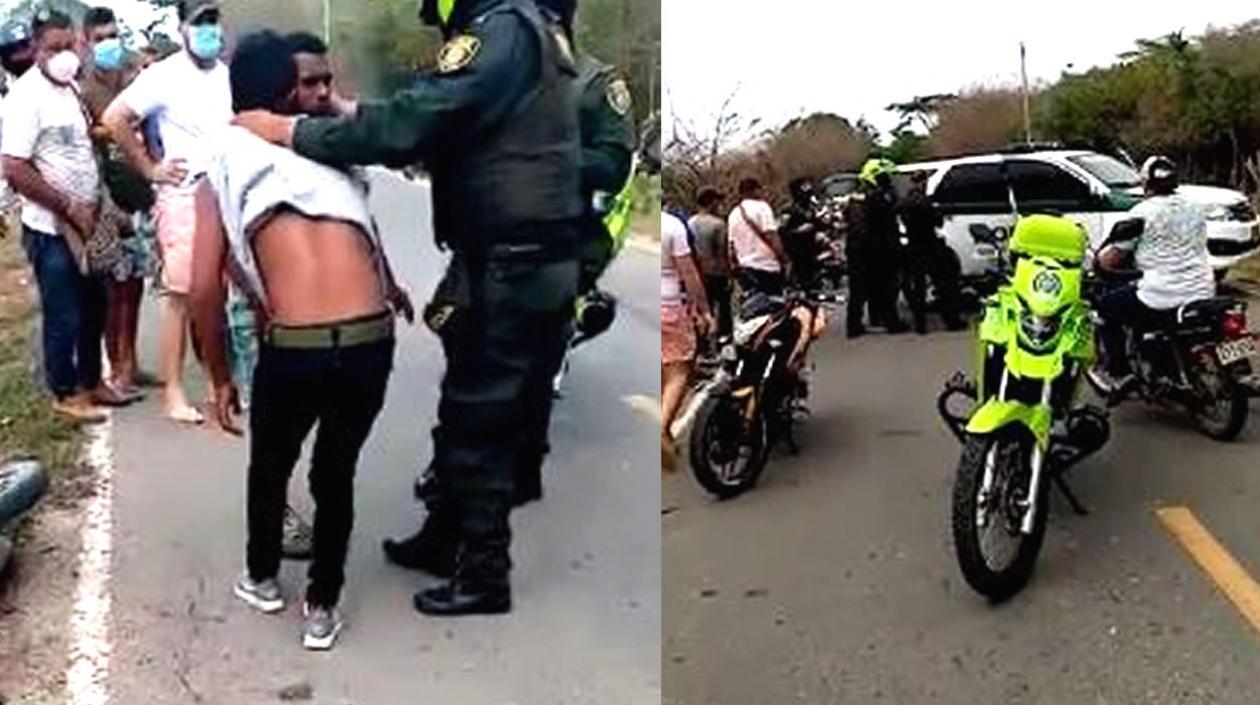 Momento de la captura de los presuntos homicidas.