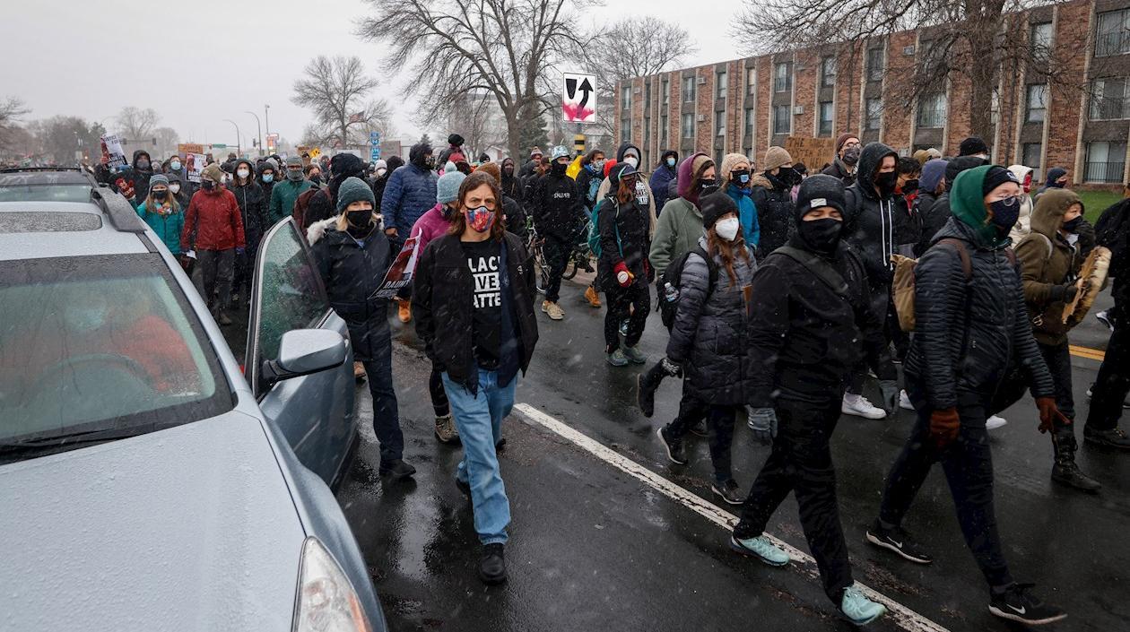 Protestas por la muerte joven afroamericano Daunte Wright el pasado domingo.