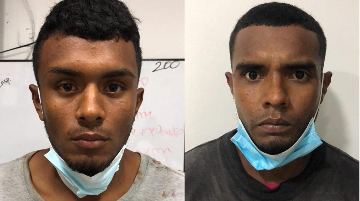 Arquímides Paredes Sánchez y Cristo Humberto Rabelo Pestana, capturados por la Policía Nacional.