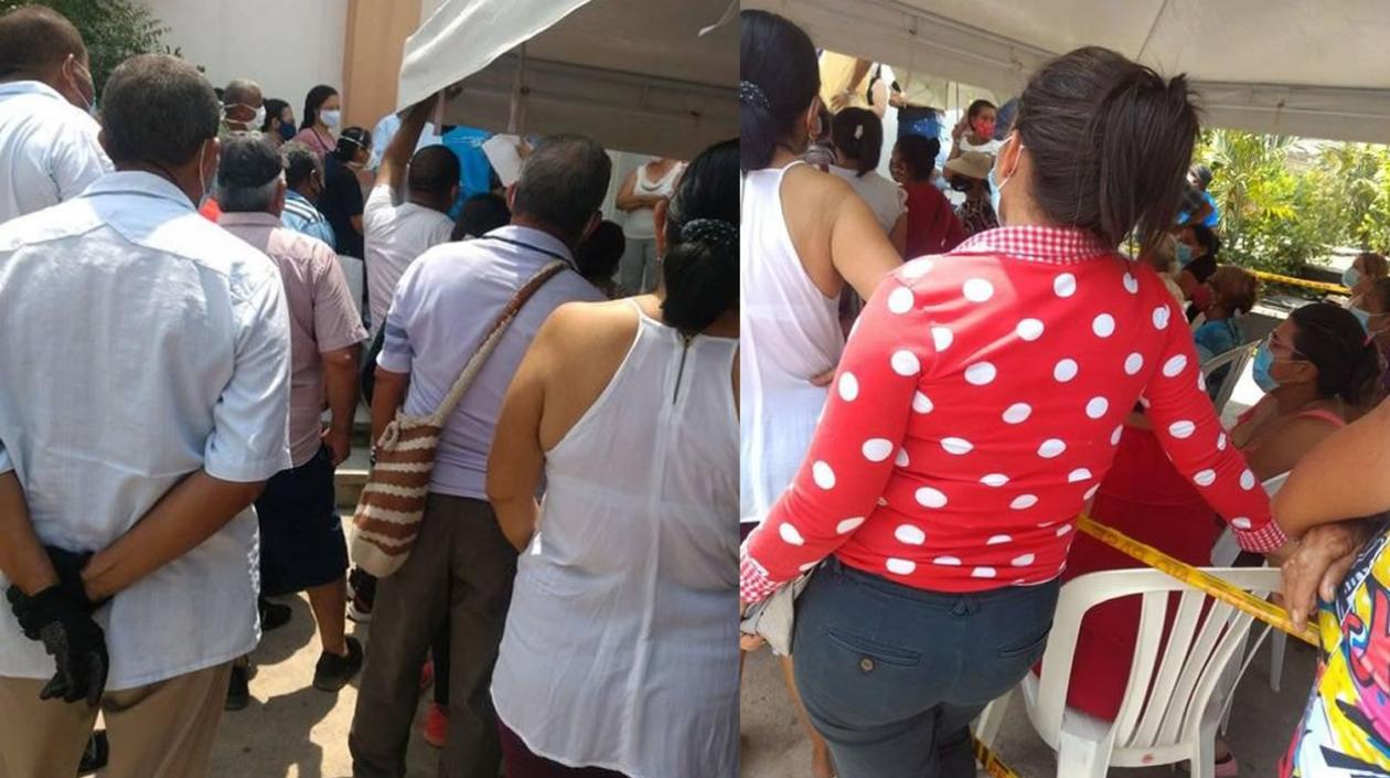 Aglomeraciones en filas para vacunar a mayores de 65 años.