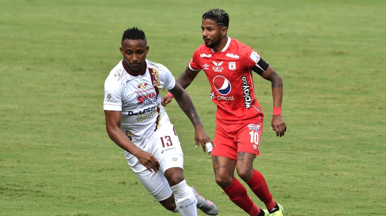 Acción del partido América vs Tolima.