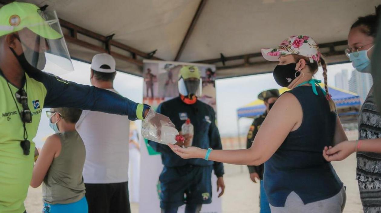 Imagen de la playa de Bocagrande.